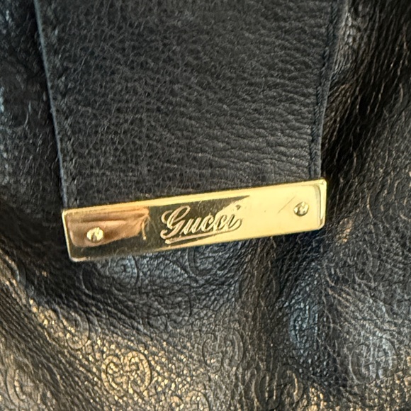 Gucci Black Leather GG Guccissima Hobo Shoulder Bag Vintage - Picture 4 of 12